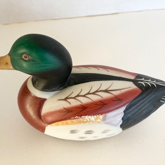 Vintage Porcelain Mallard Duck Lint Brush Decoy - Picture 3 of 7